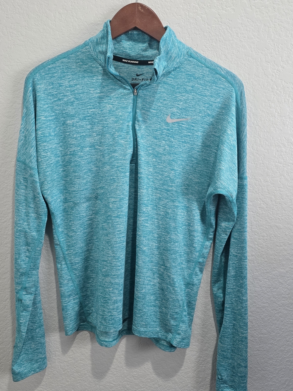 Nike Teal Heather Dri-Fit Running Zip Jacket